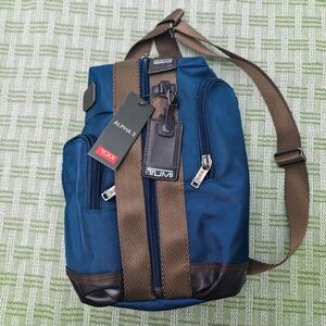 Tumi Alpha 3 Bravo Monterey Sling Bag Blue Anti-Theft Crossbody